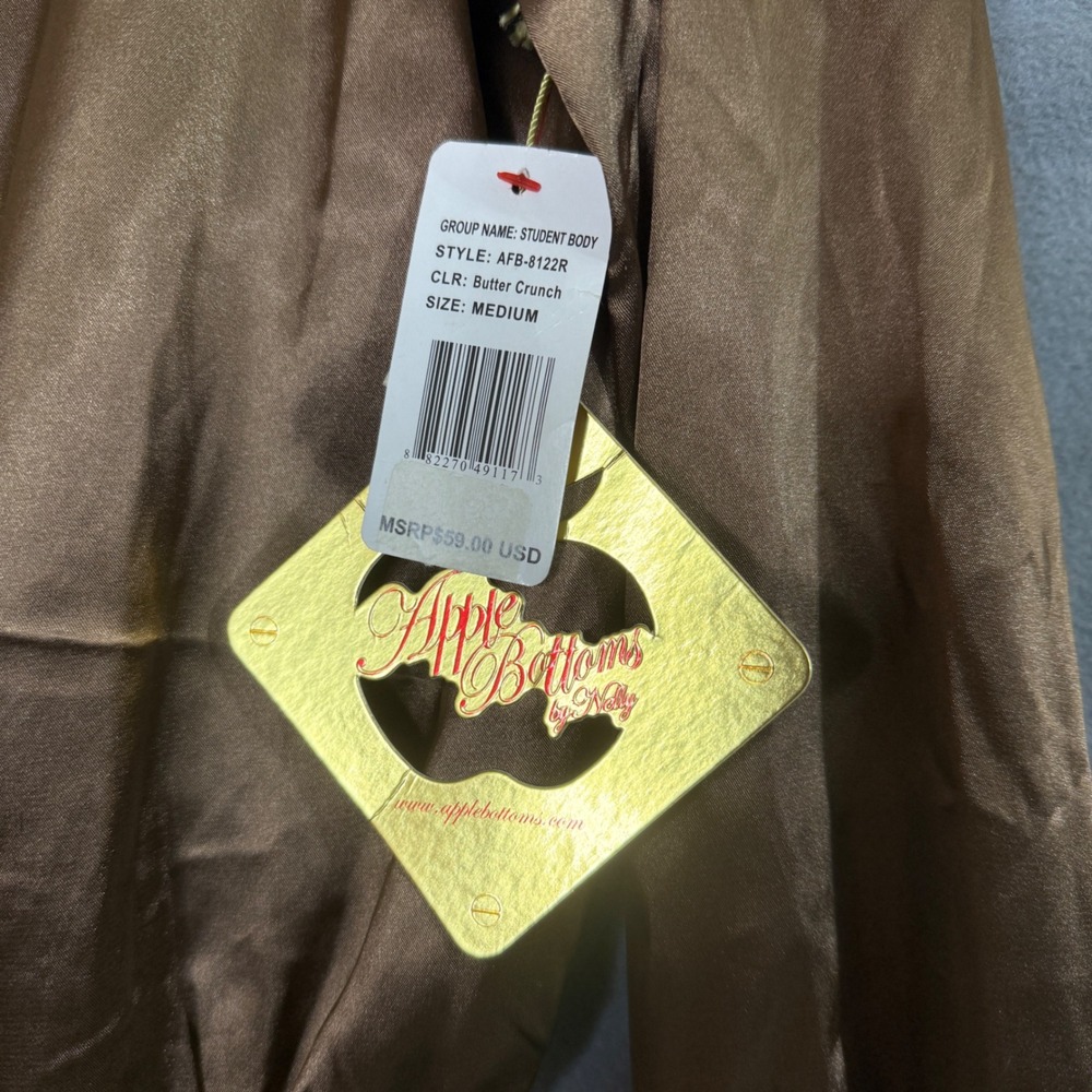 Rare Apple Bottoms Women's Bronze Satin‎ Long Sleeve Blouse Top Shirt L/G - Picture 8 of 10